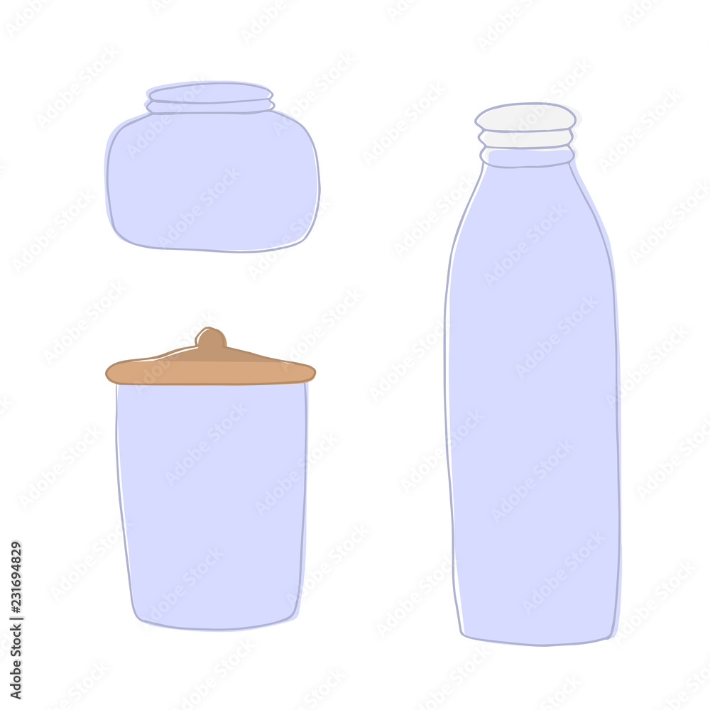 Hand drawn elements of zero waste life in vector. Eco style. Hand drawn elements of zero waste life in vector. Eco style.