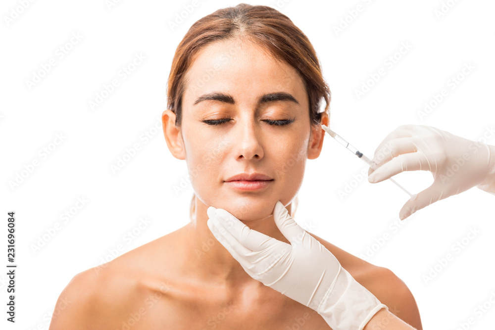 Latin Woman Receiving Botulinum Toxin Injection