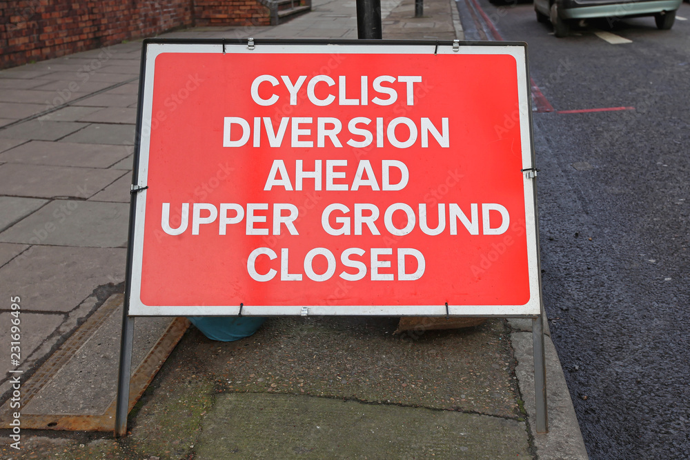 Naklejka premium Diversion Ahead Traffic Warning