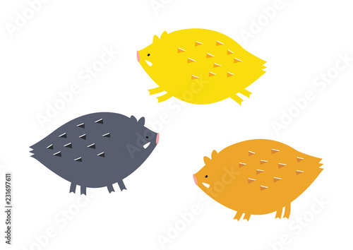 いのしし　イラスト