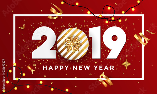 Happy new year 2019 - Banner with frame 3
