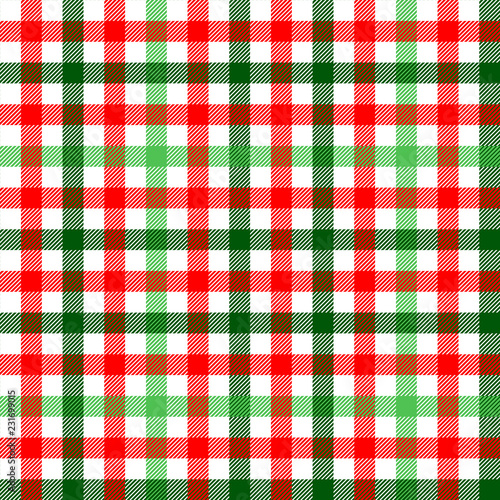 Red green and white tartan ...