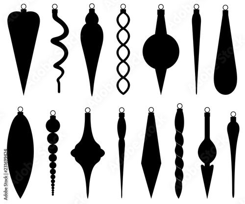 Set of different Christmas decorations isolated on white