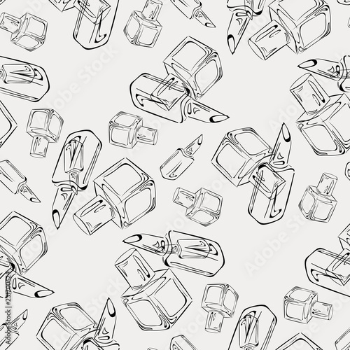 Pattern "Makeup". Pattern of items for makeup, suitable for bright paper or box designs.