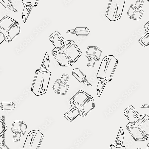 Pattern "Makeup". Pattern of items for makeup, suitable for bright paper or box designs.