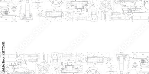 Mechanical Engineering drawing . Technical drawing background