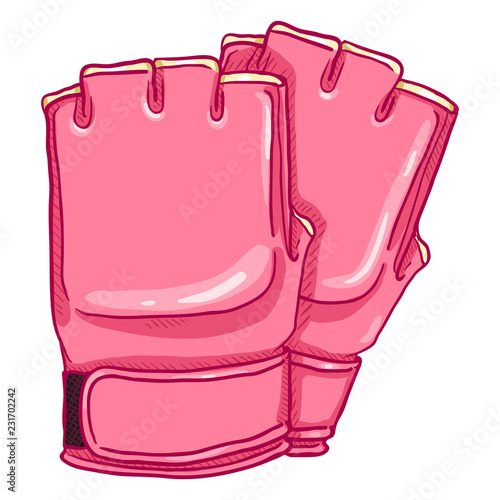 Vector Cartoon Pink Fighting Gloves for Mix Martial Arts. MMA Equipment.