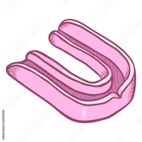 Vector Cartoon Pink Mouth Guard for Boxing or Mixed Martial Arts