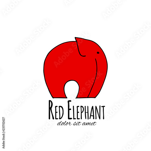 Red elephant design