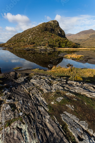 scenic landscape lake reflection  Killarney national park  Ireland