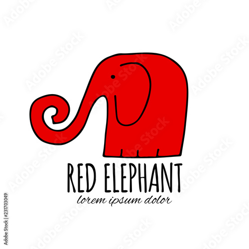Red elephant design