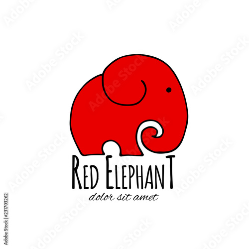 Red elephant design