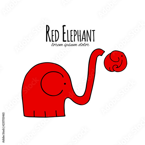 Red elephant design