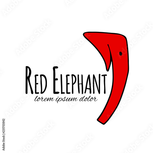 Red elephant design