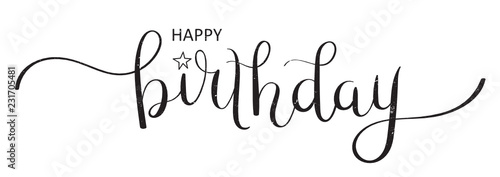 HAPPY BIRTHDAY brush calligraphy banner