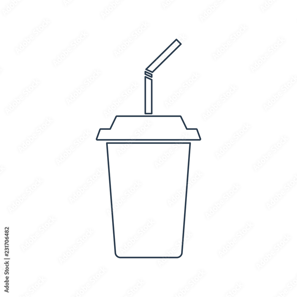 Drink with a Straw Line icon.Takeaway Cup. Flat design.Vector Drink with a Straw Line icon.Takeaway Cup. Flat design.Vector