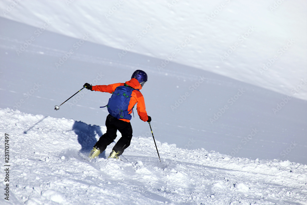 Skifahrer auf der Piste