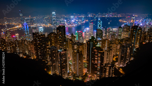 Hong Kong  China city skyline viewed from above