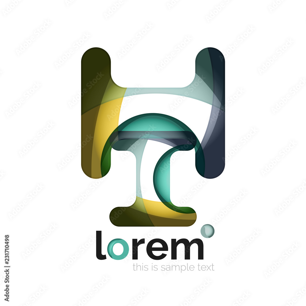Abstract geometric design logo made of flowing elements Abstract geometric design logo made of flowing elements
