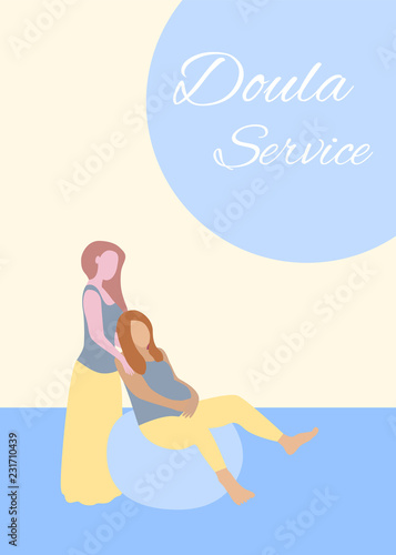 Doula Service banner in a modern cartoon style.