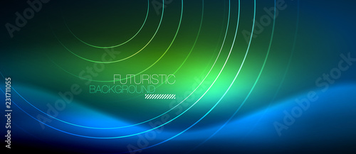 Neon glowing circles background