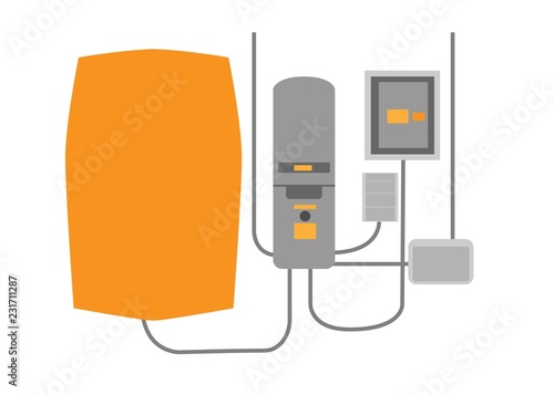Power wall concept in flat style