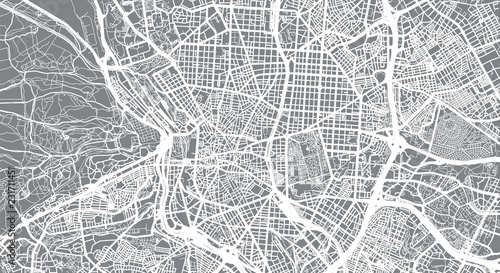 Fotografie, Obraz Urban vector city map of Madrid, Spain