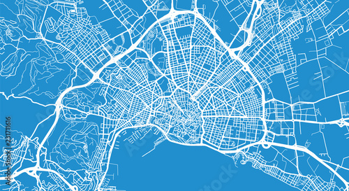 Urban vector city map of Palma, Spain