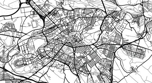 Urban vector city map of Pamplona, Spain