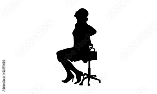 female entrepreneur when back pain in the office