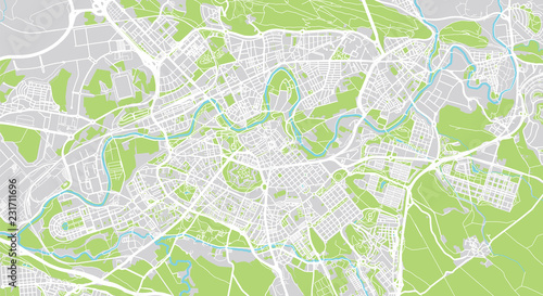 Urban vector city map of Pamplona, Spain