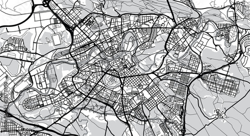 Urban vector city map of Pamplona, Spain
