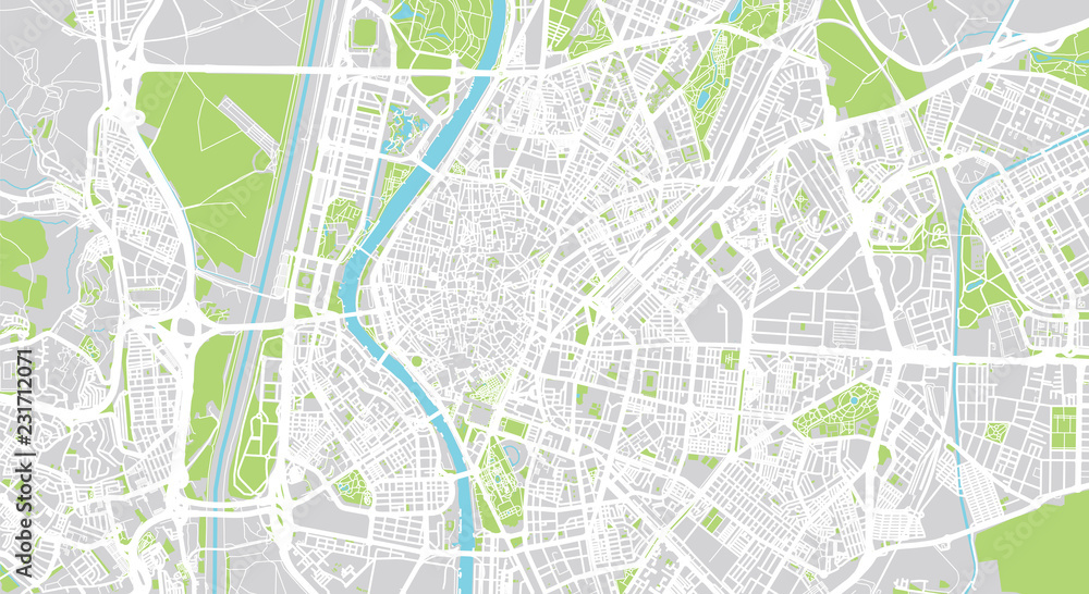 Fototapeta premium Urban vector city map of Seville, Spain