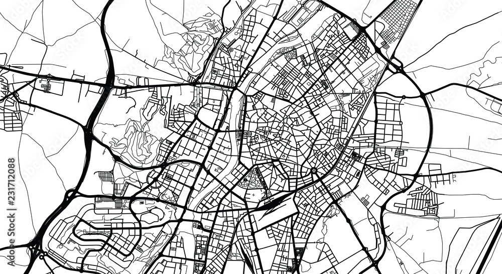 Urban vector city map of Valladolid, Spain