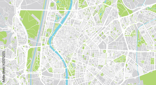 Urban vector city map of Seville  Spain