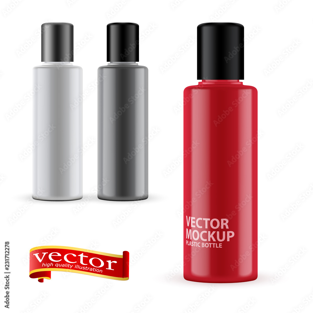 3d white realistic cosmetic package icon empty tubes vector illustration.