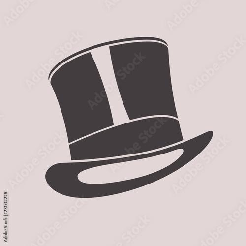 Gentleman vintage top hat. Cylinder hat illustration.