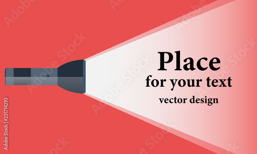 Vector flat flashlight illustration. Concept of flat flashlight in dark. Colorful flashlight icon for your design. Pocket flashlight icon