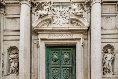 Antique Church Building Exterior Facade, Venice, Italy © danflcreativo