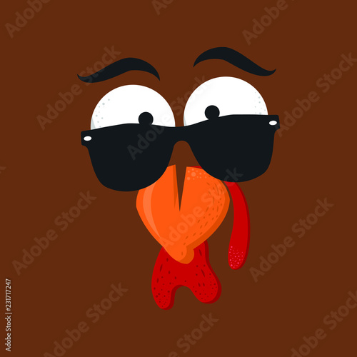 turkey glasses character thanksgiving funny humor colorful animals