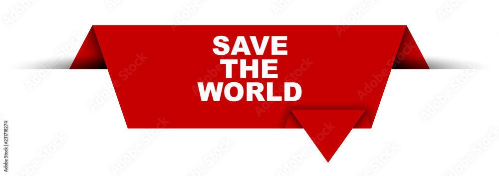 red vector banner save the world red vector banner save the world