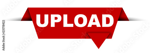 red vector banner upload