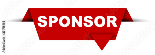 red vector banner sponsor