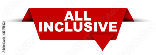 red vector banner all inclusive