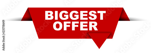 red vector banner biggest offer
