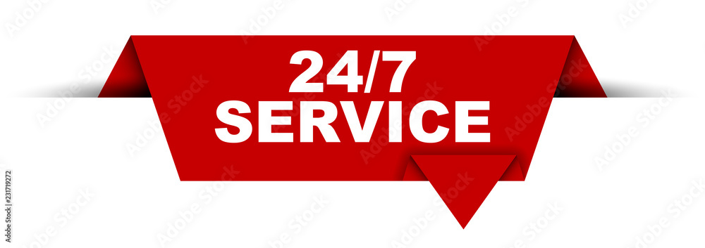 red vector banner 24/7 service red vector banner 24/7 service