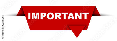 red vector banner important