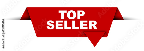 red vector banner top seller