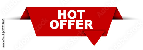 red vector banner hot offer