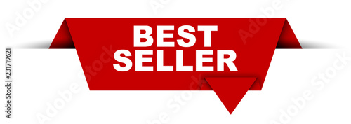 red vector banner best seller
